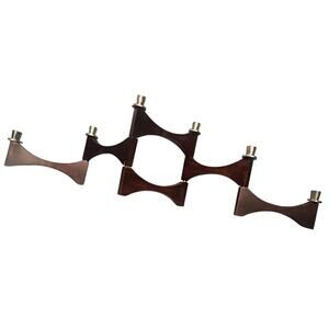 Mid Century Wood and Silver Folding Expanding Candelabra Scandinavian